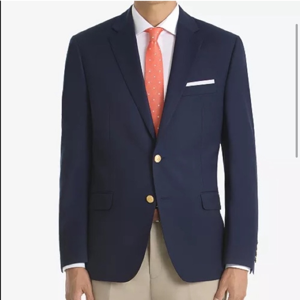 Lauren Ralph Lauren Classic Mens Wool Blazer Sport Coat Gold Buttons Preppy 46R - Picture 2 of 13